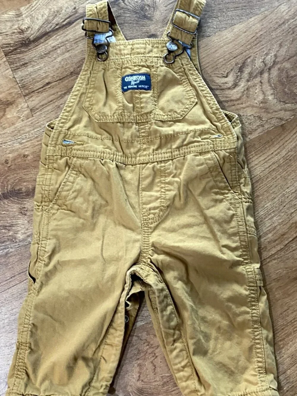 Lot of 3 OSHKOSH Overalls Blue/Stripes/Brown-6-9 Months